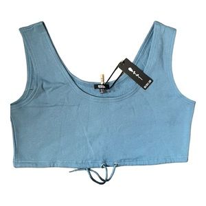 Dolls Kill Poster Girl Cropped Tank Top Sweatshirt Drawstring Size 2X NWT